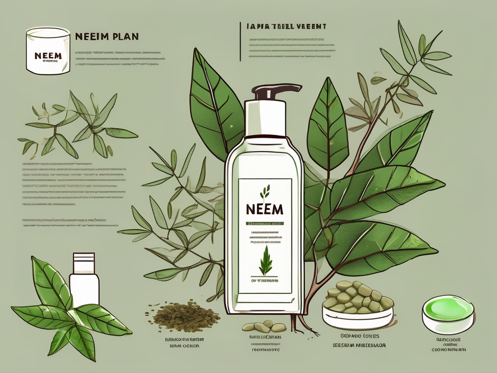 The neem plant with its various parts like leaves