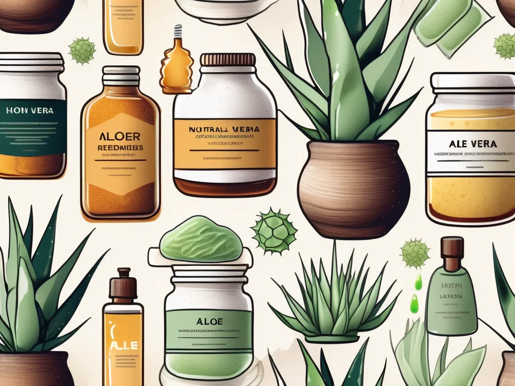 A variety of soothing natural remedies like aloe vera and honey