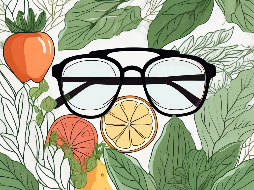 A pair of glasses resting on a leafy