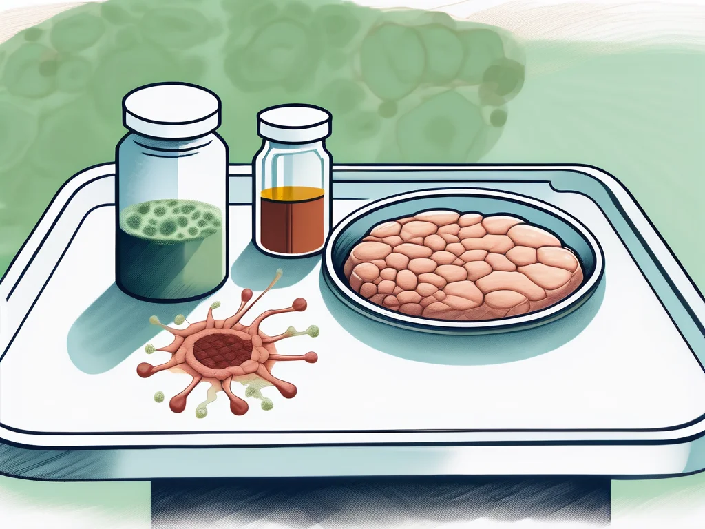 A close-up view of a stool sample on a clinical tray