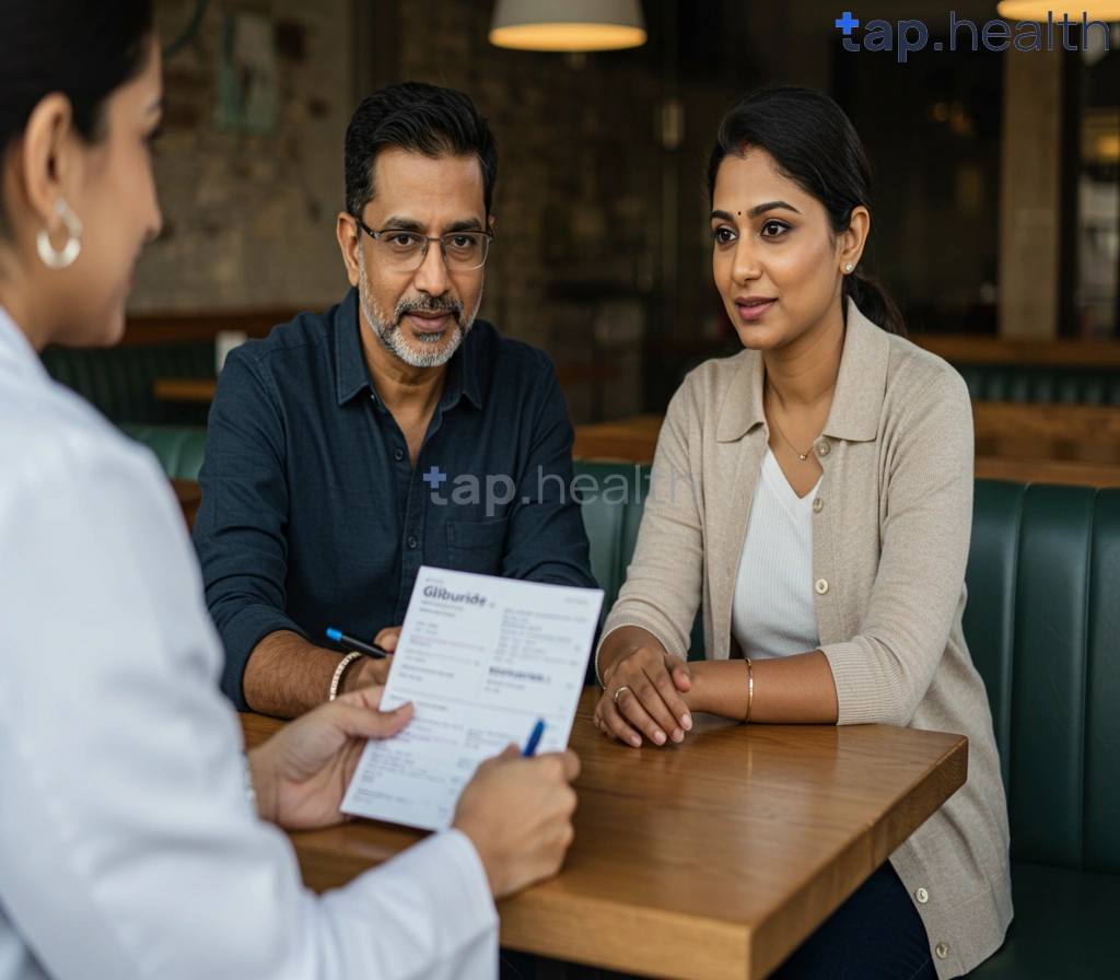 ग्लिब्यूराइड और मेटफॉर्मिन की दवा की छवि