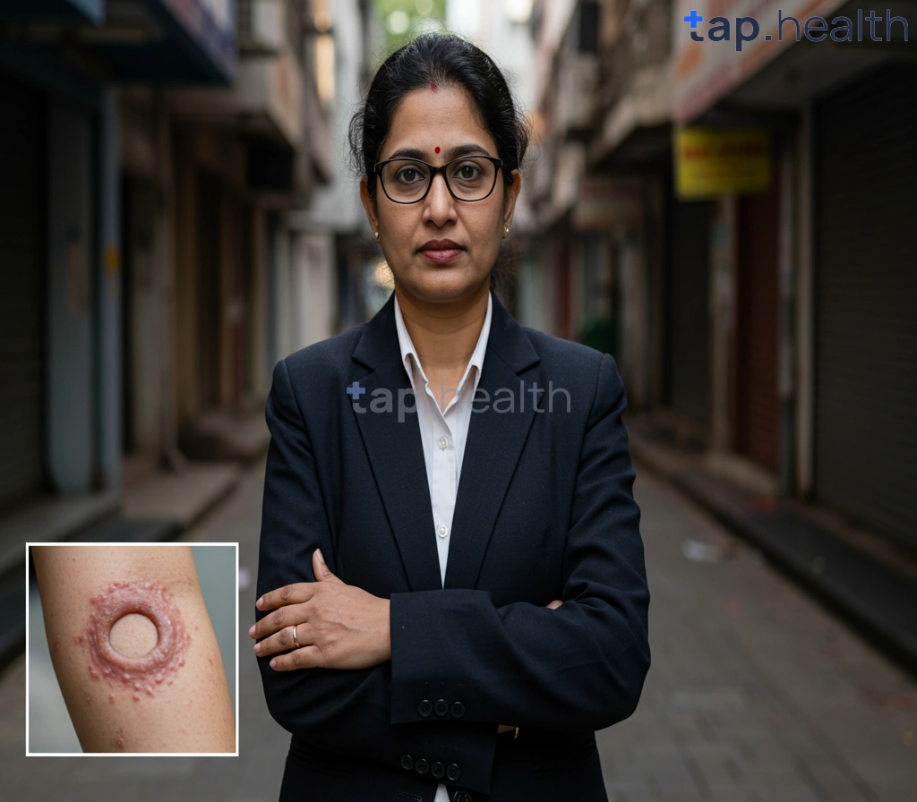 ग्रैनुलोमा एन्युलारे का छवि: त्वचा पर लाल चकत्ते