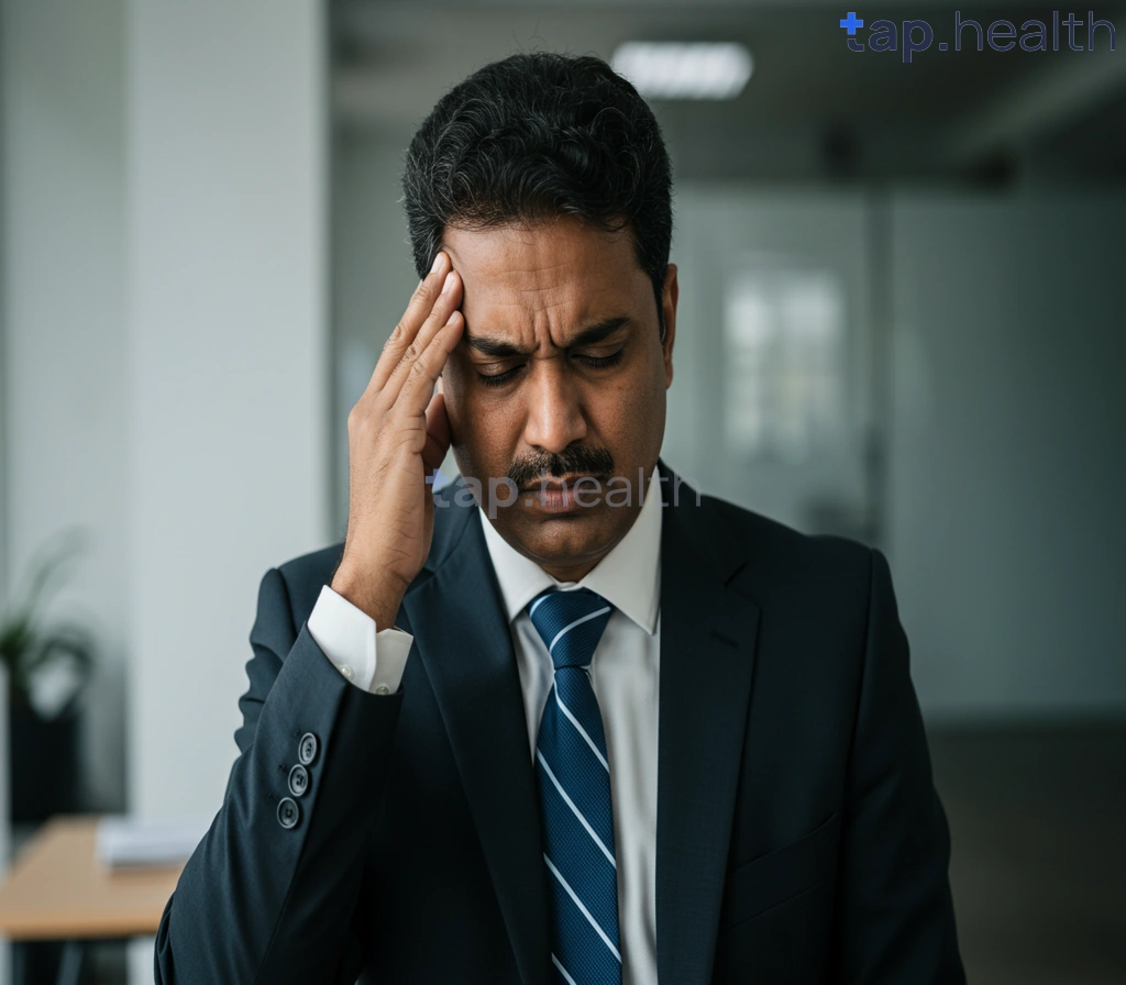 मस्तिष्क दबाव के लक्षण दर्शाता चित्र