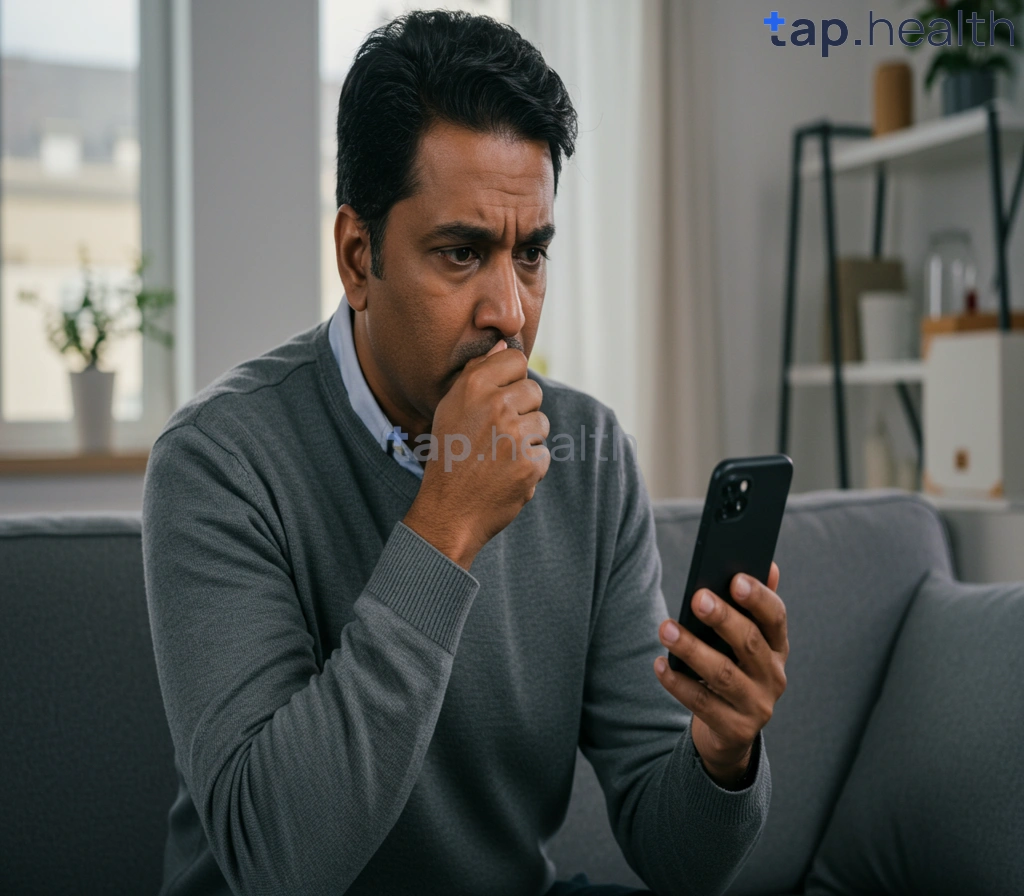 शुगर के मरीज़ का जुकाम के लक्षणों से ग्रस्त चेहरा