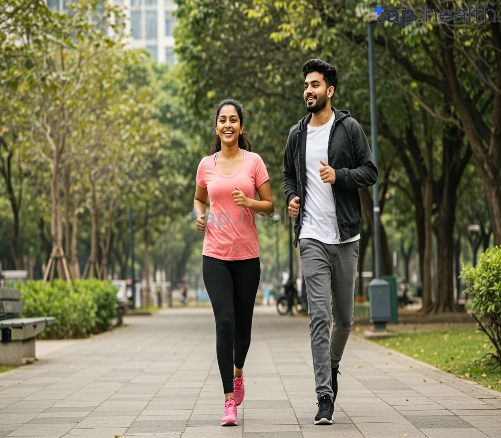 मधुमेह रोगी के लिए व्यायाम करते हुए व्यक्ति की तस्वीर
