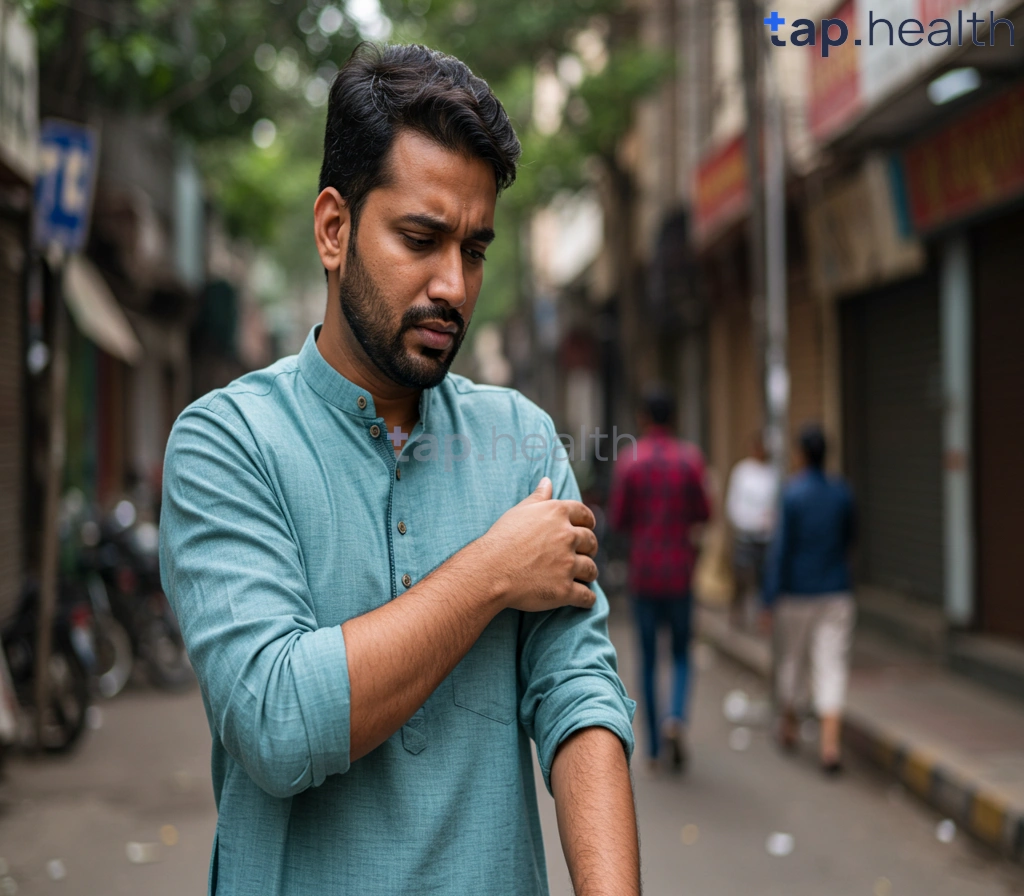 ठंडी एलर्जी के लक्षण दिखाता चित्र