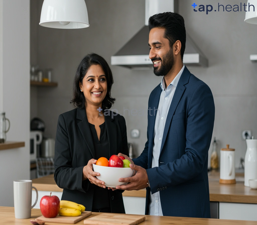 A balanced plate with various healthy foods