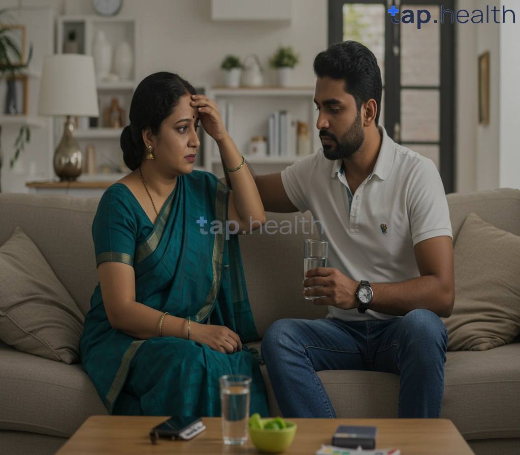 बुखार और मधुमेह के लक्षणों का चित्र