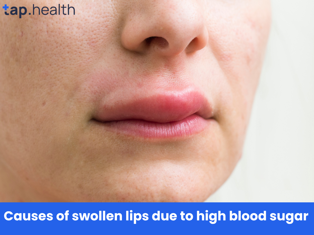 Causes of swollen lips due to high blood sugar