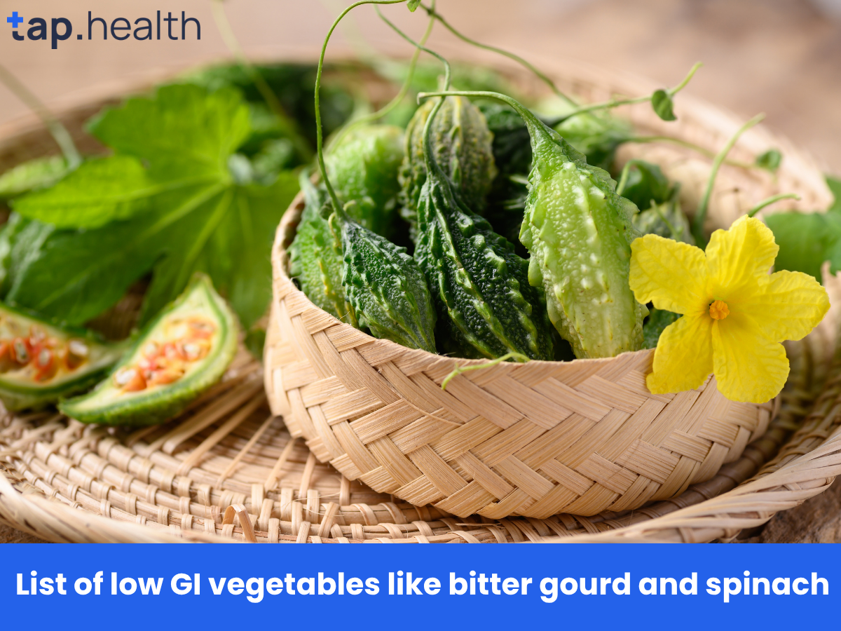 List of low GI vegetables like bitter gourd and spinach