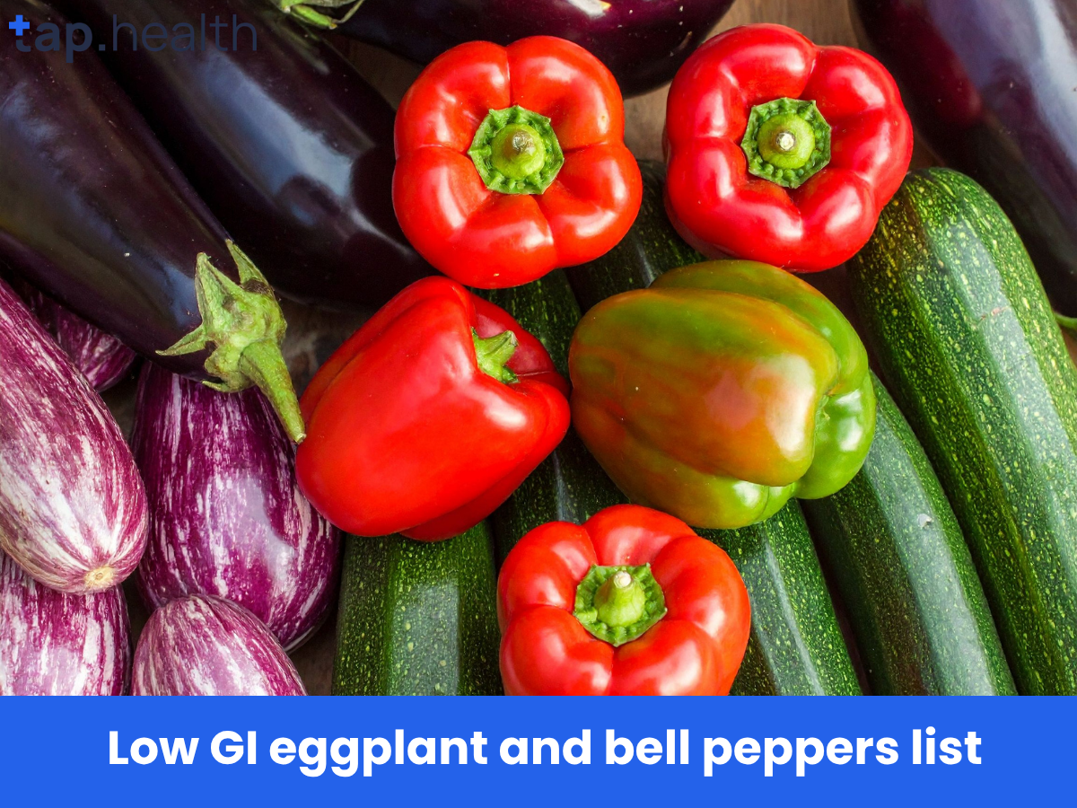 Low GI eggplant and bell peppers list