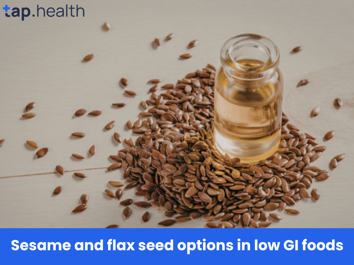 Sesame and flax seed options in low GI foods