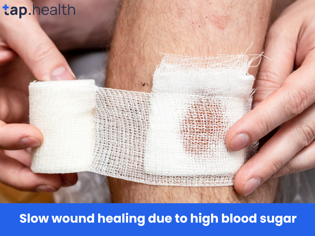 Slow wound healing due to high blood sugar