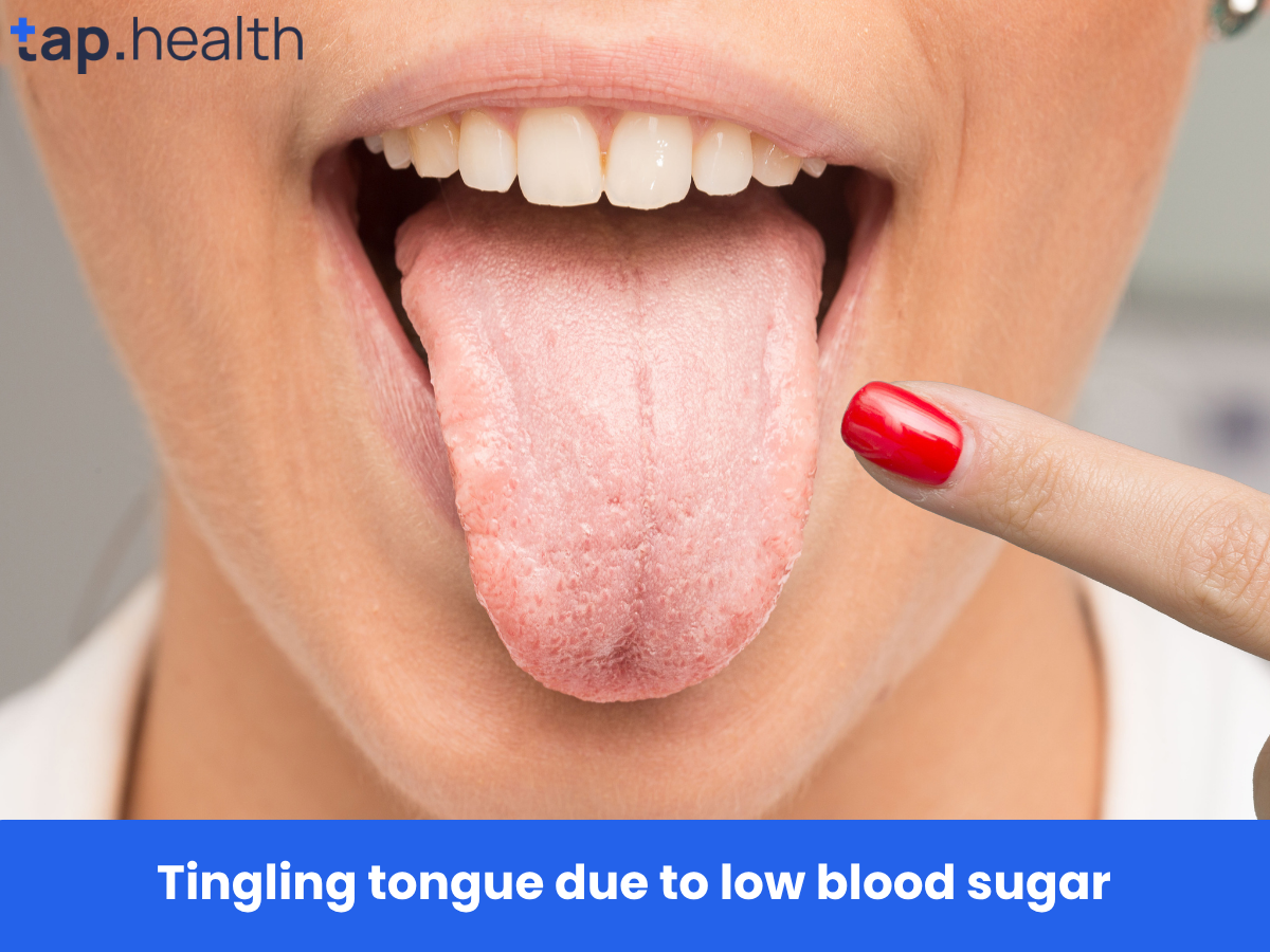 Tingling tongue due to low blood sugar