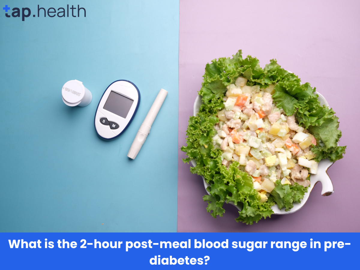 What is the 2-hour post-meal blood sugar range in pre-diabetes