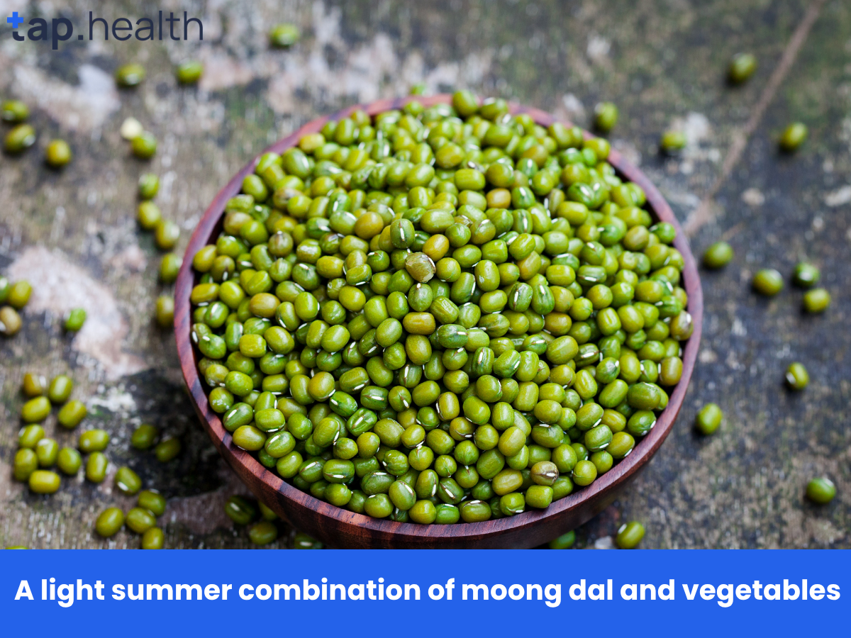 A light summer combination of moong dal and vegetables