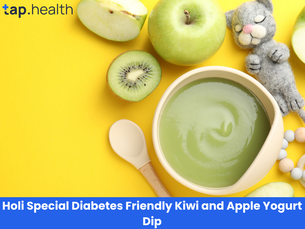 Holi Special Diabetes Friendly Kiwi and Apple Yogurt Dip