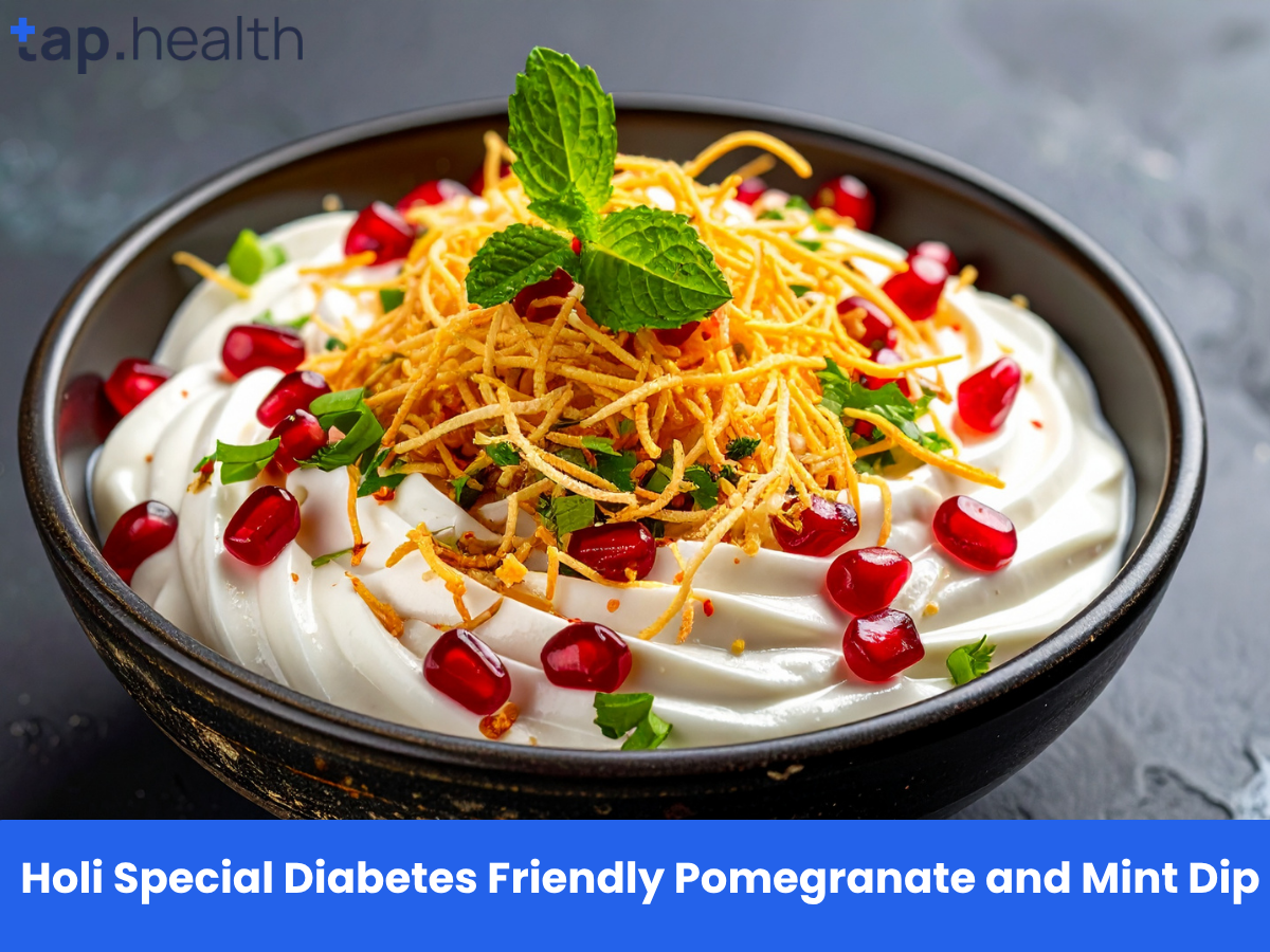 Holi Special Diabetes Friendly Pomegranate and Mint Dip