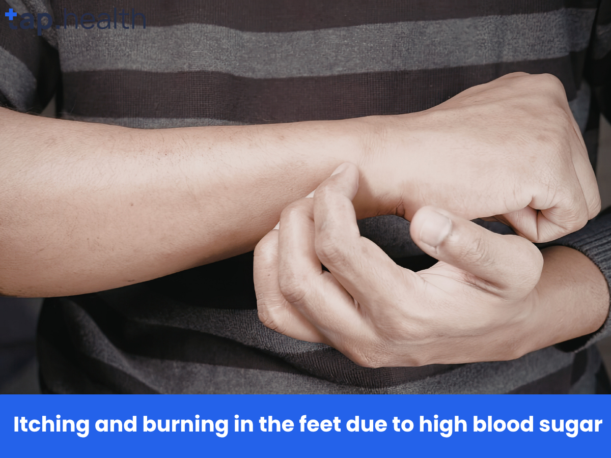 Itching and burning in the feet due to high blood sugar