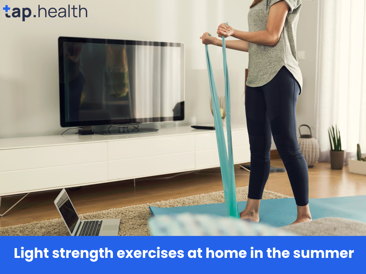 Light strength exercises at home in the summer