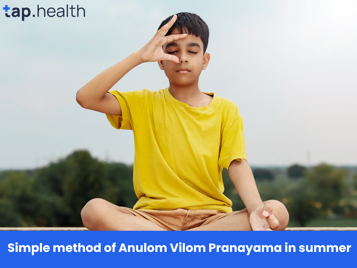 Simple method of Anulom Vilom Pranayama in summer