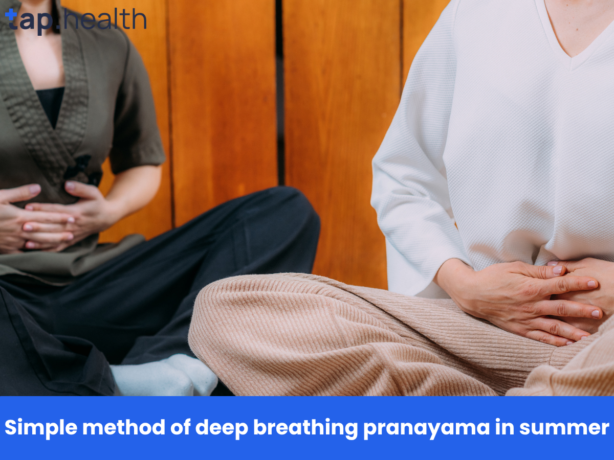 Simple method of deep breathing pranayama in summer