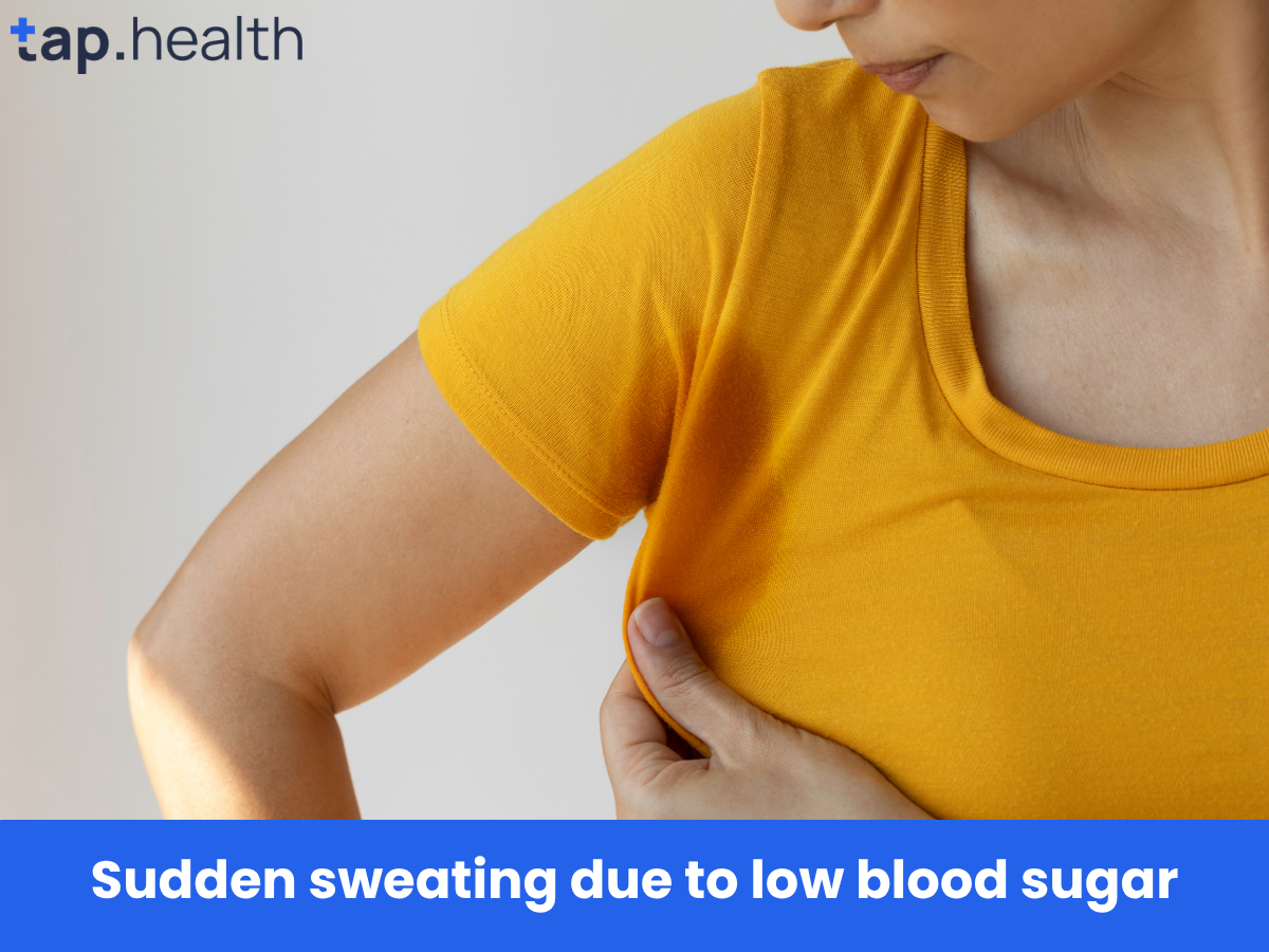 Sudden sweating due to low blood sugar