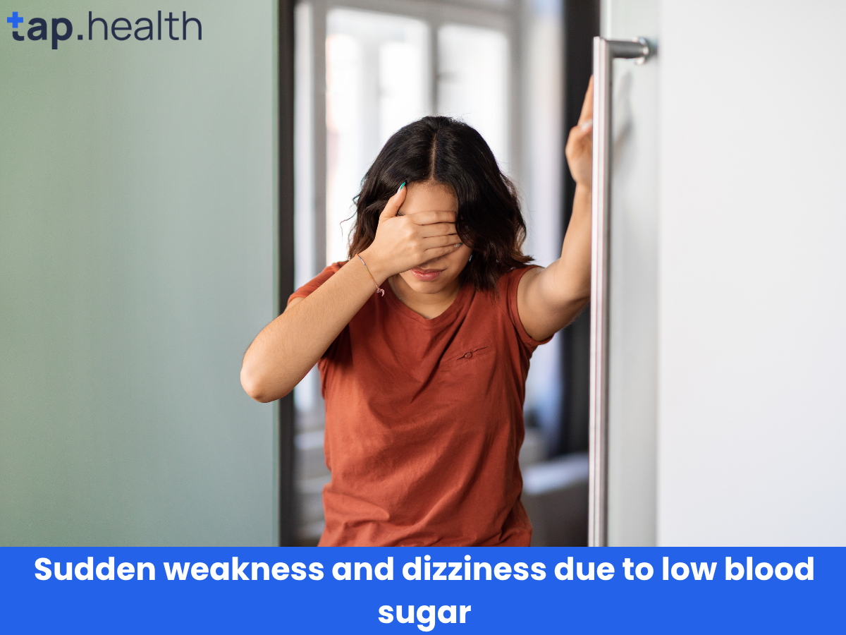 Sudden weakness and dizziness due to low blood sugar