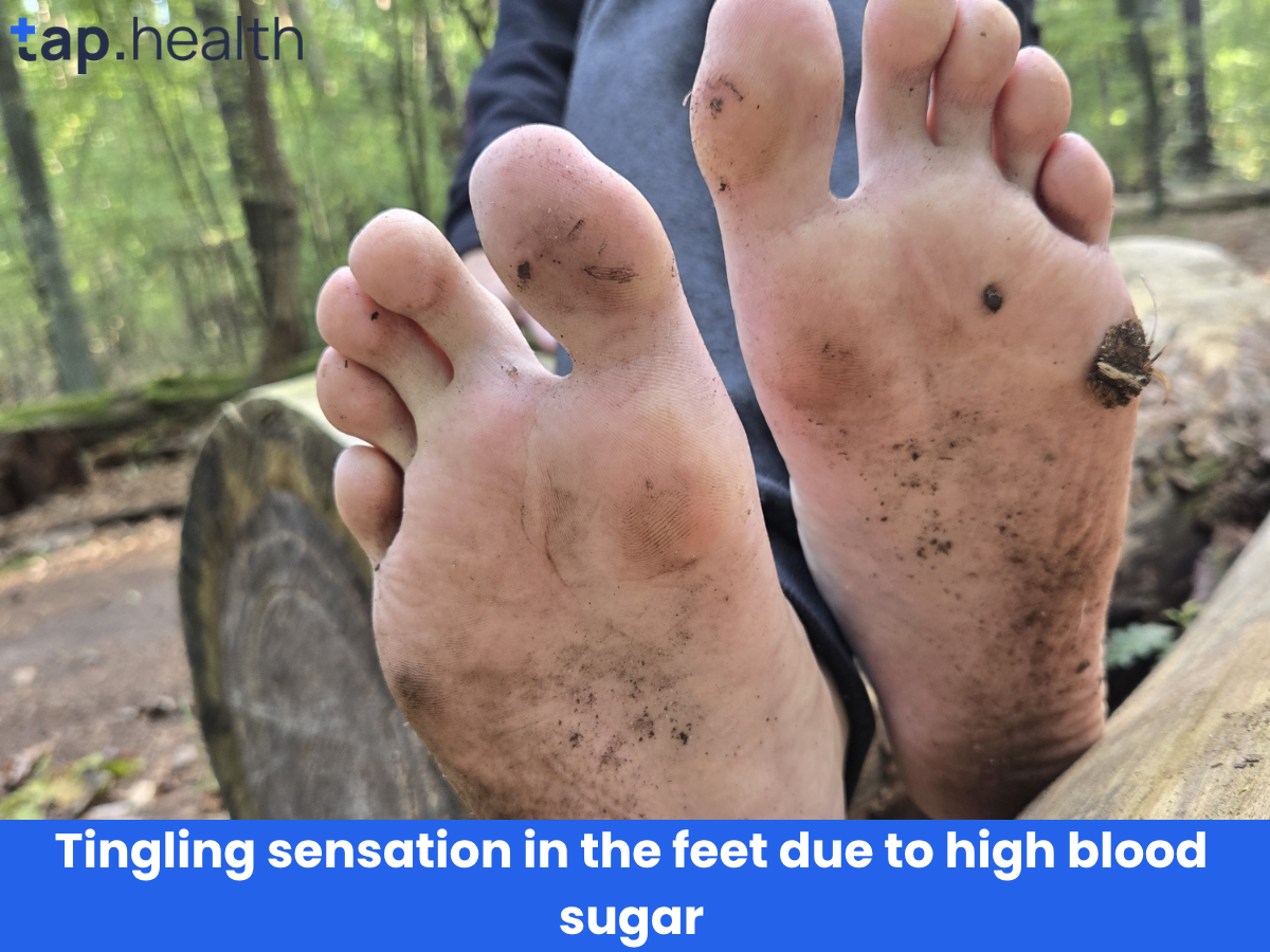 Tingling sensation in the feet due to high blood sugar