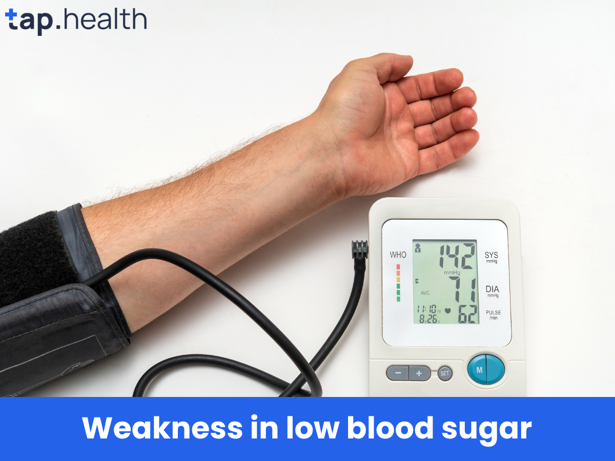 Weakness in low blood sugar