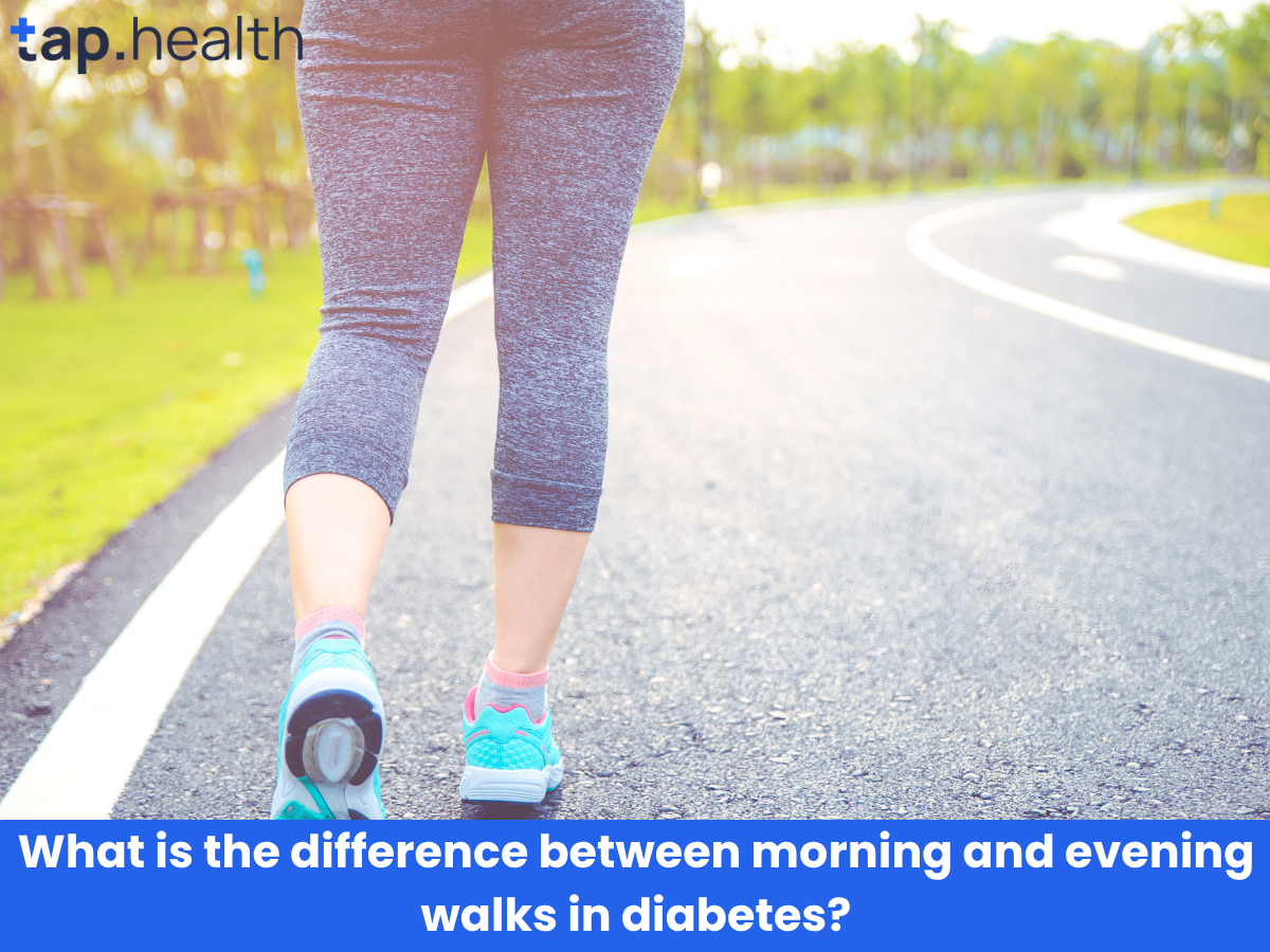 What is the difference between morning and evening walks in diabetes
