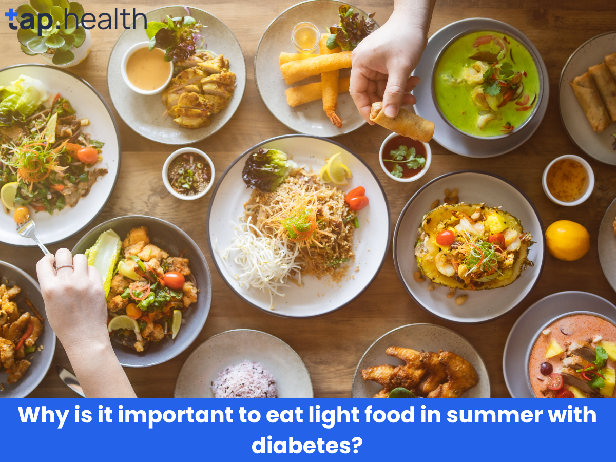 Why is it important to eat light food in summer with diabetes