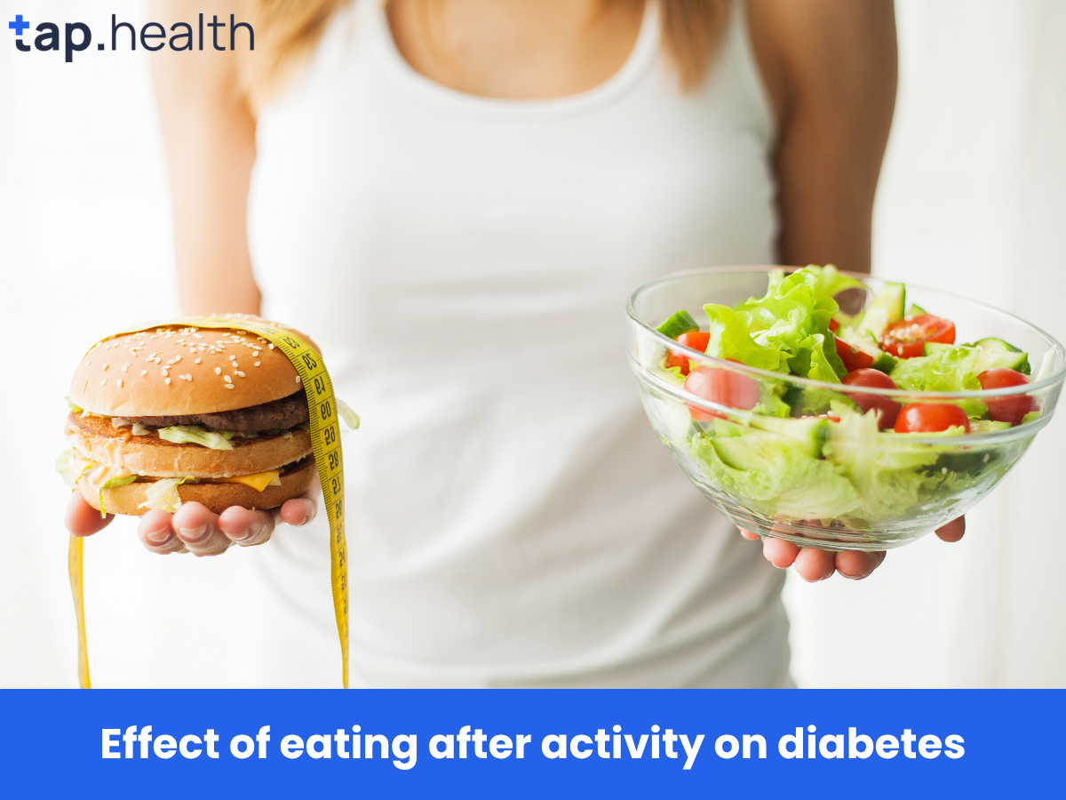 Effect of eating after activity on diabetes