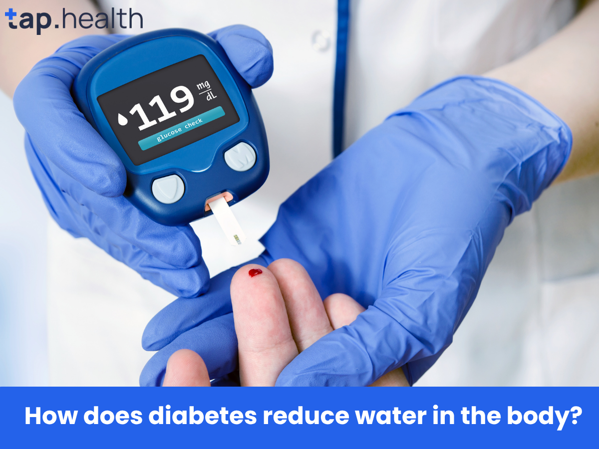 How does diabetes reduce water in the body