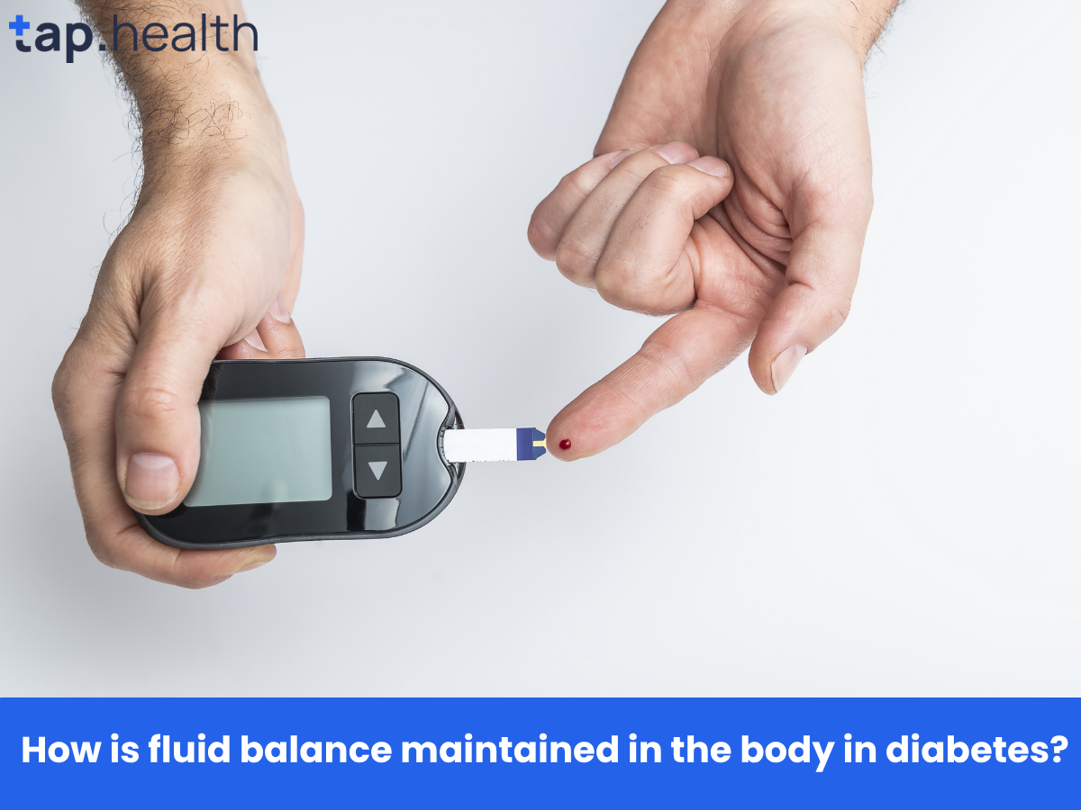 How is fluid balance maintained in the body in diabetes