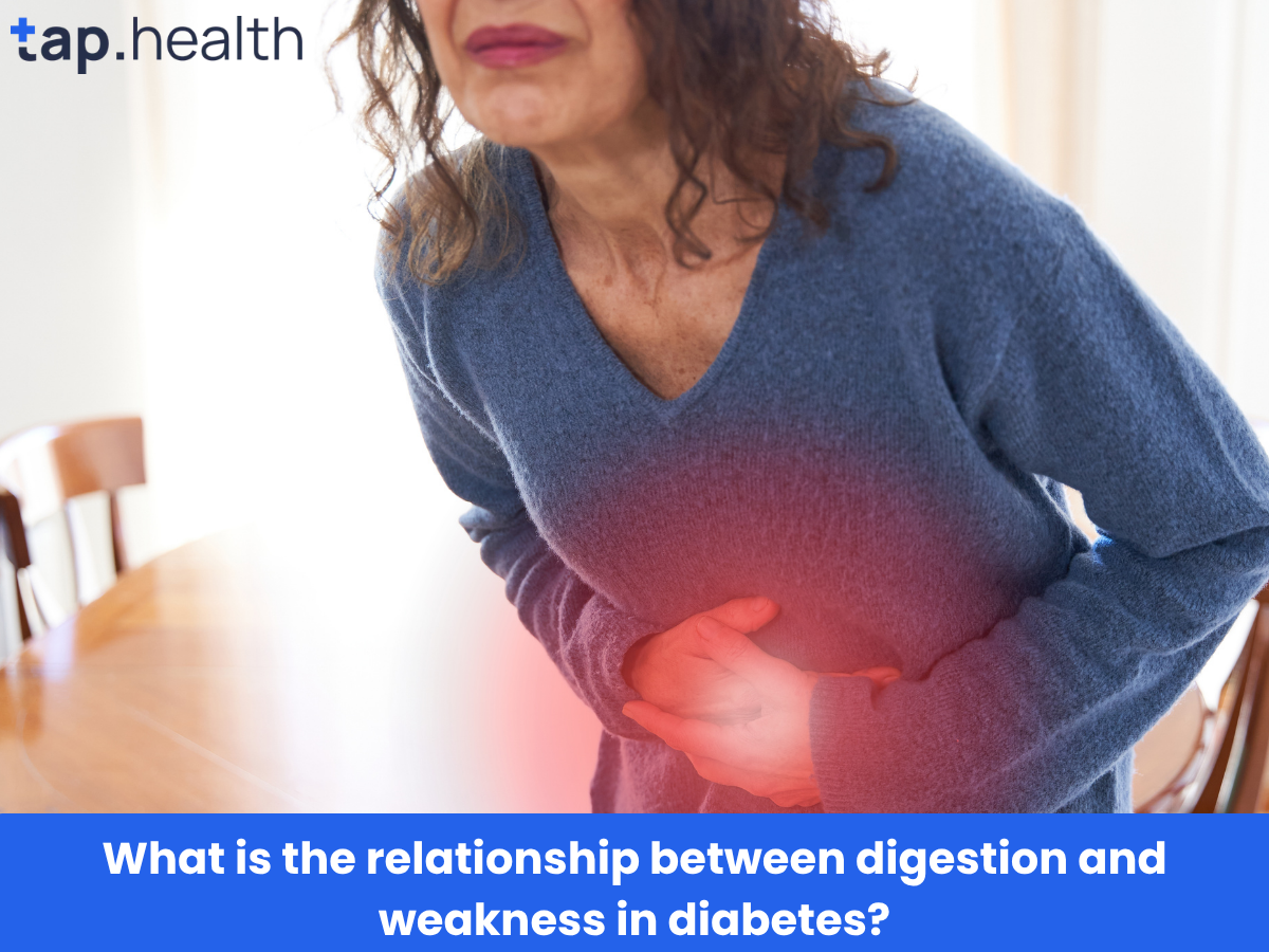 What is the relationship between digestion and weakness in diabetes