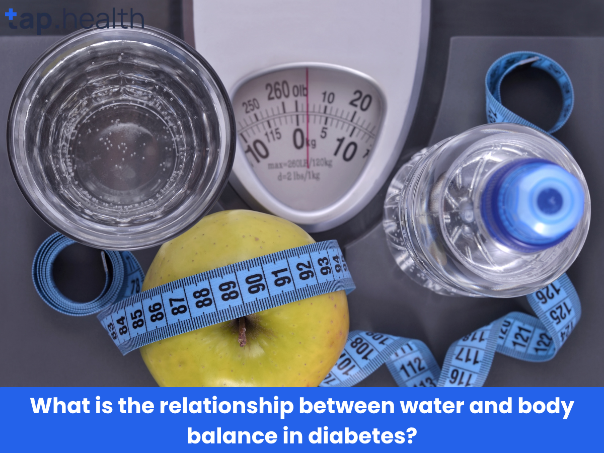 What is the relationship between water and body balance in diabetes