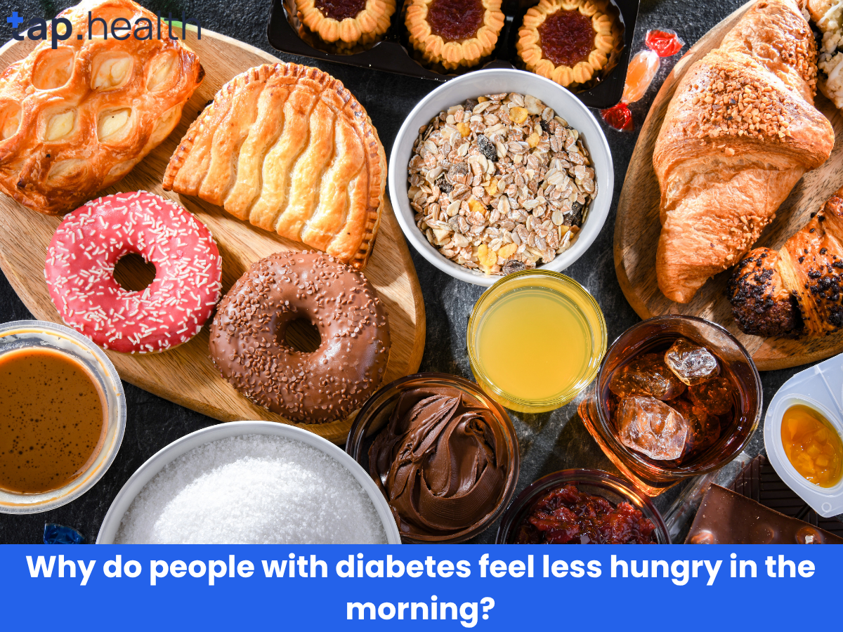 Why do people with diabetes feel less hungry in the morning