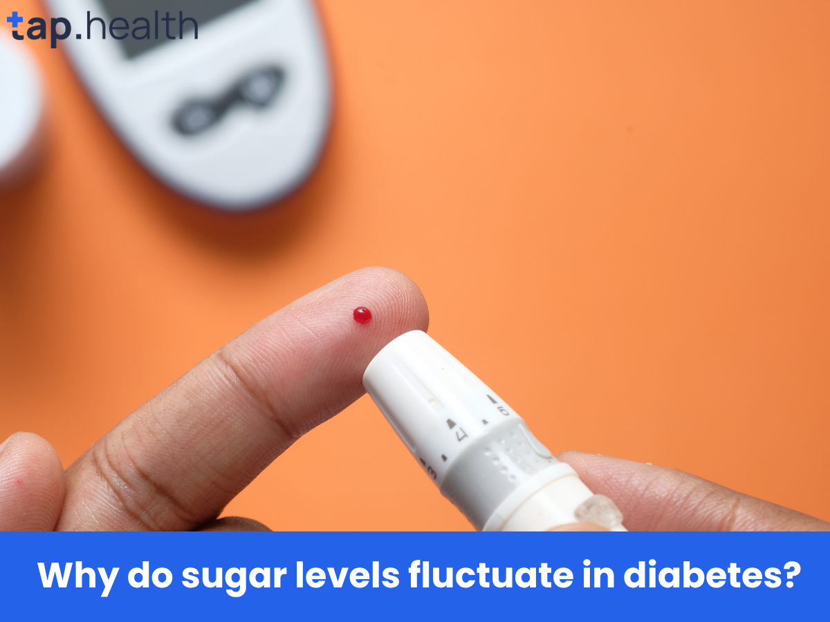 Why do sugar levels fluctuate in diabetes