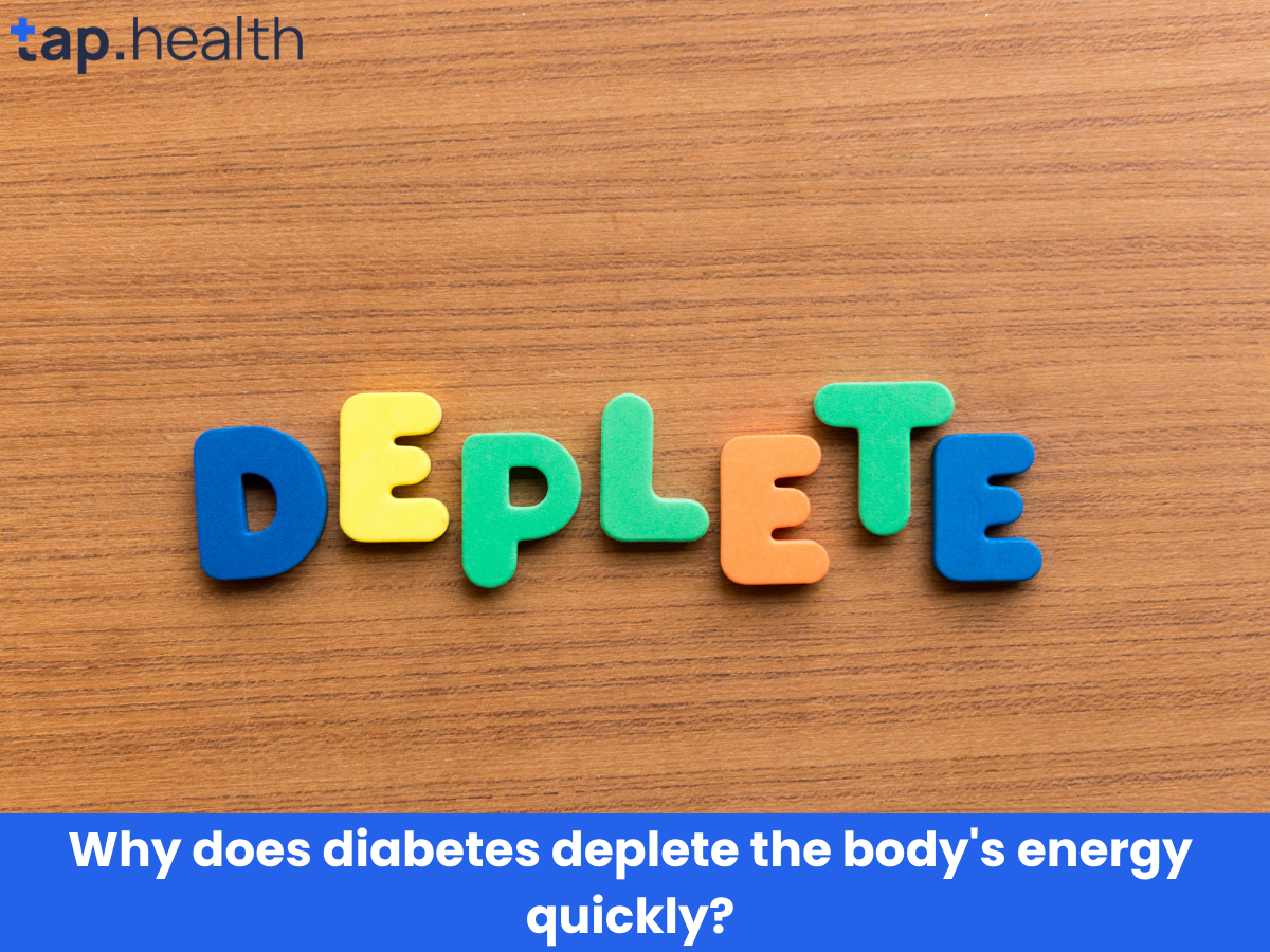 Why does diabetes deplete the body's energy quickly