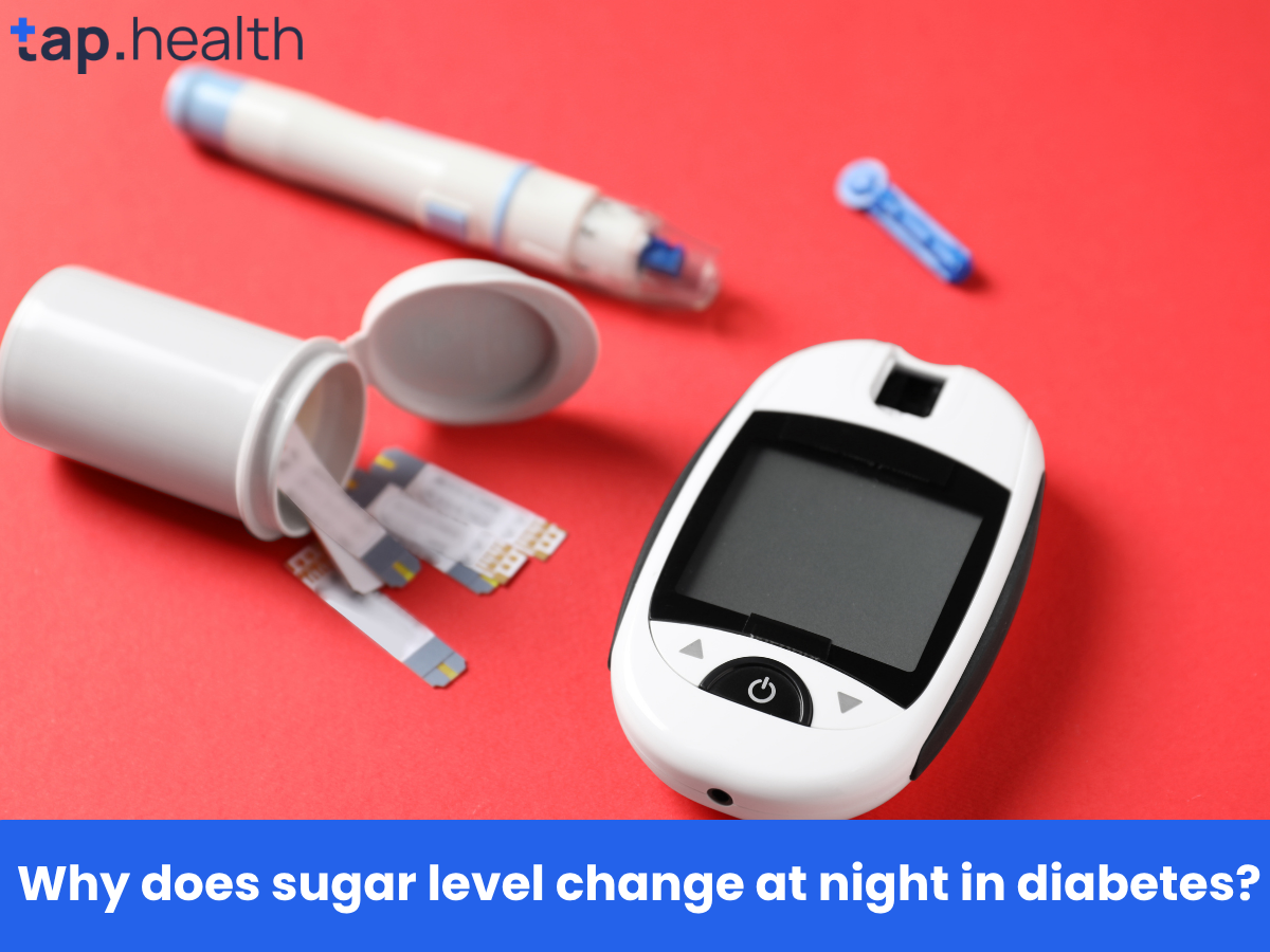 Why does sugar level change at night in diabetes