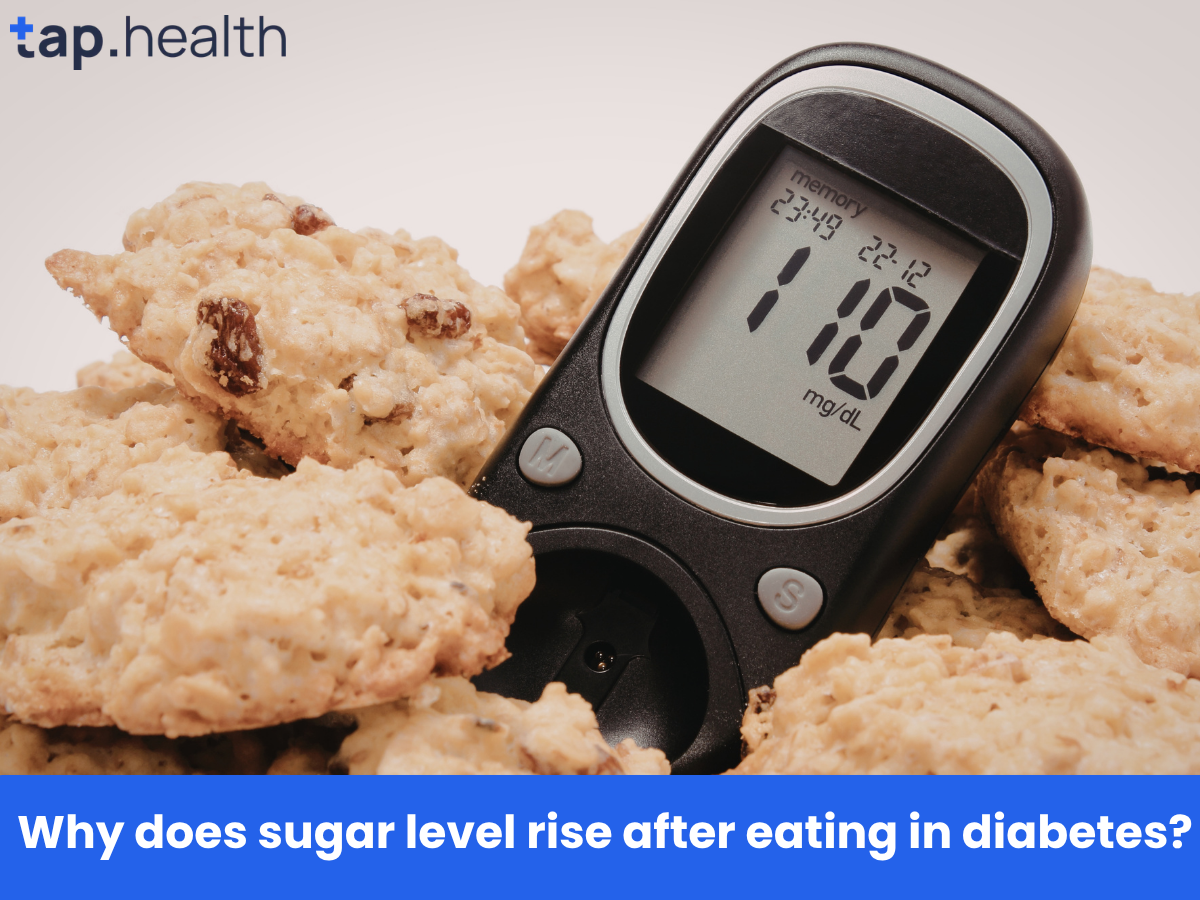 Why does sugar level rise after eating in diabetes