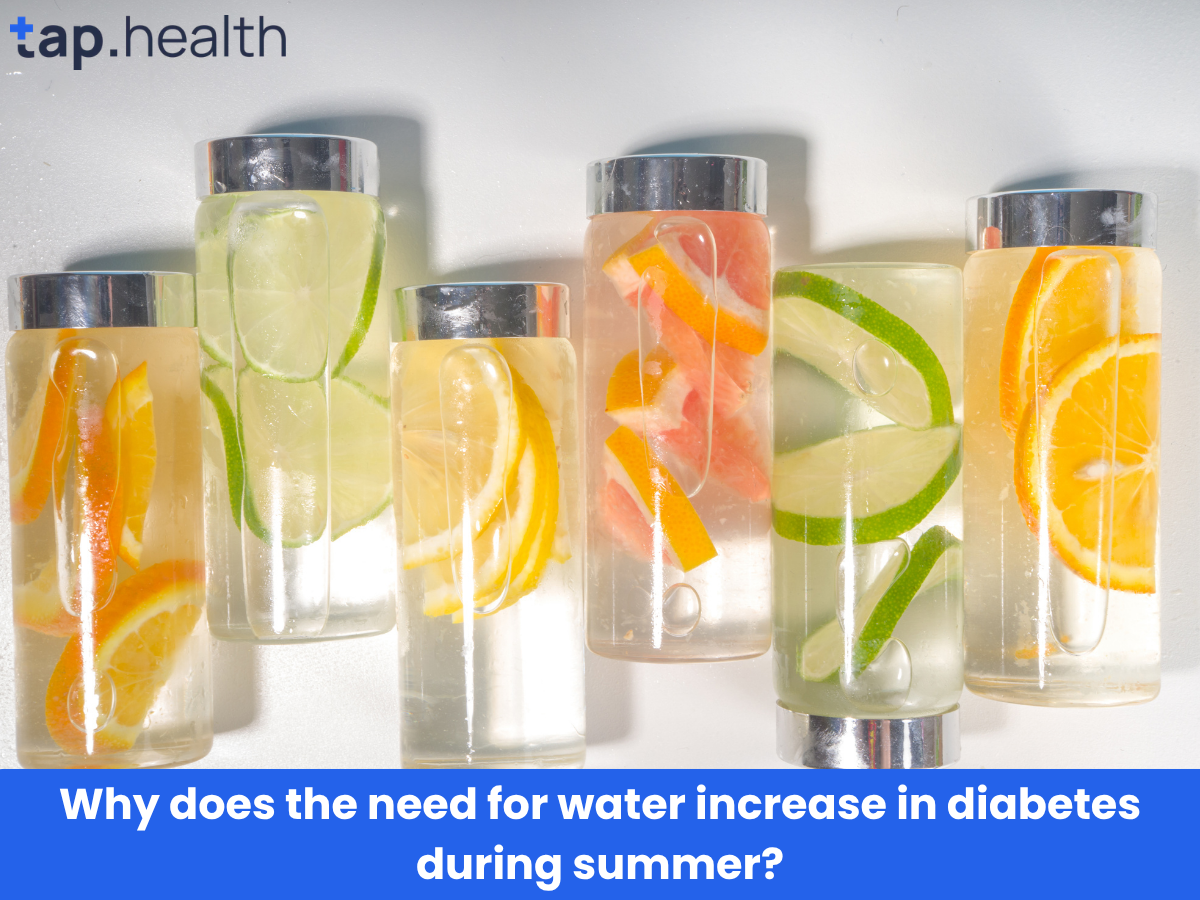 Why does the need for water increase in diabetes during summer