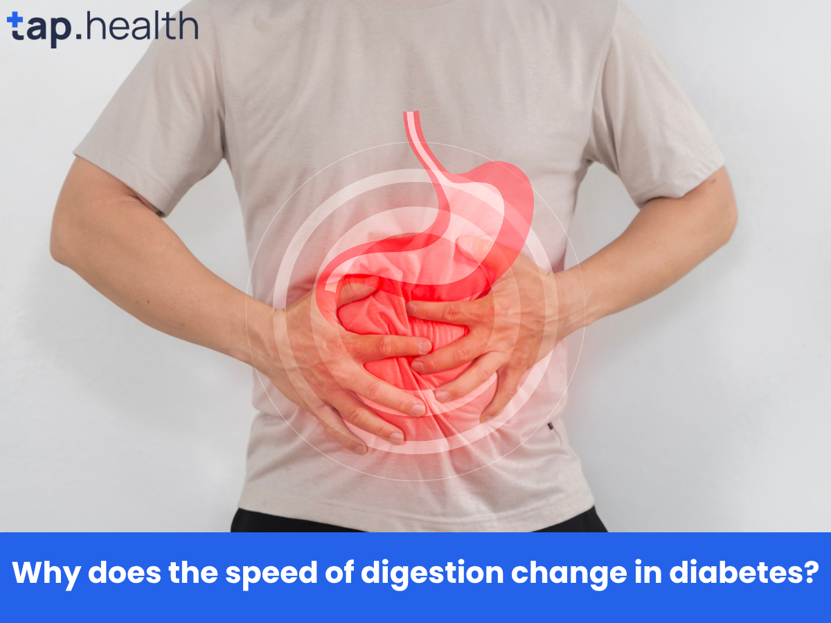 Why does the speed of digestion change in diabetes