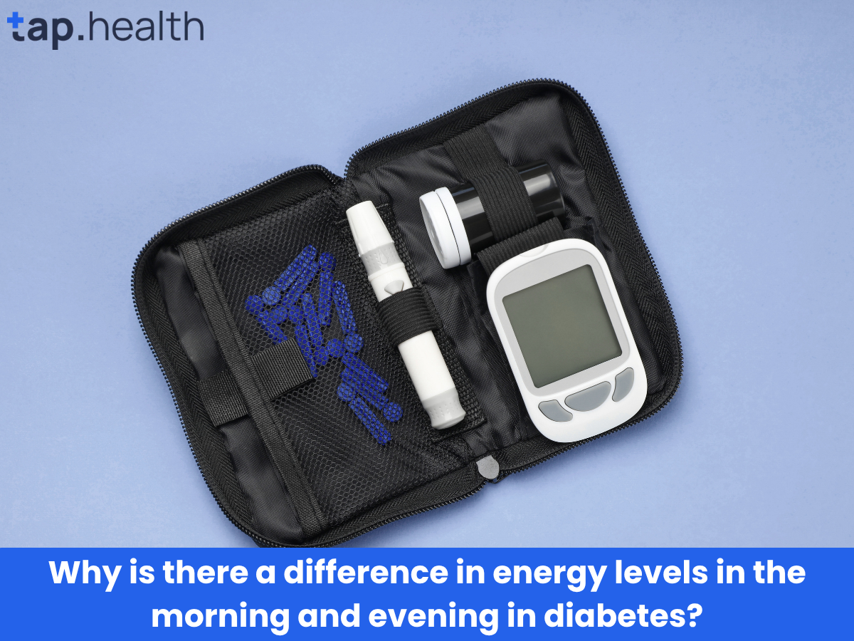 Why is there a difference in energy levels in the morning and evening in diabetes
