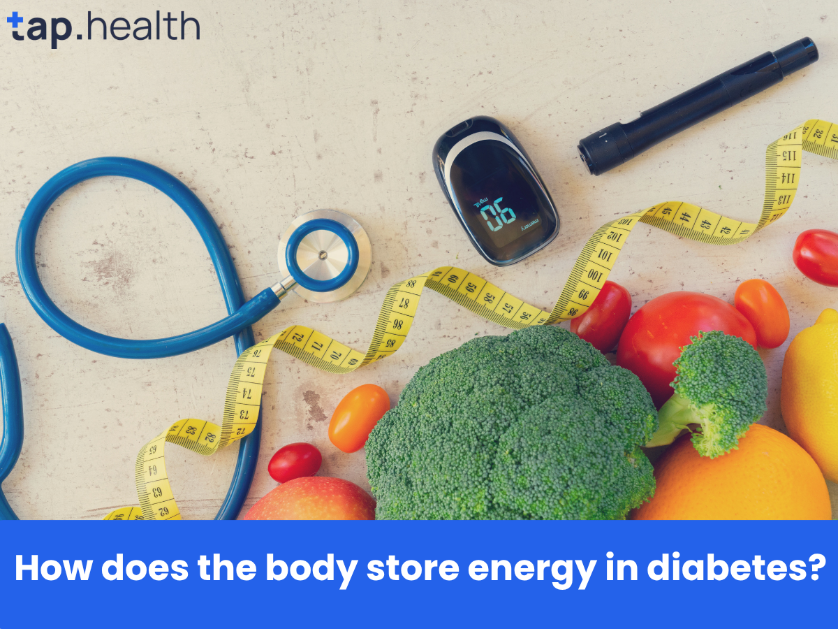 How does the body store energy in diabetes