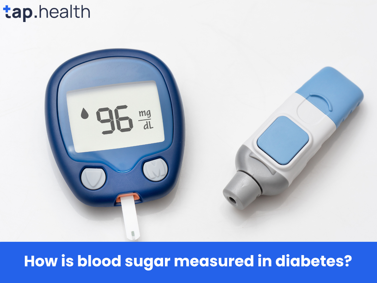 How is blood sugar measured in diabetes
