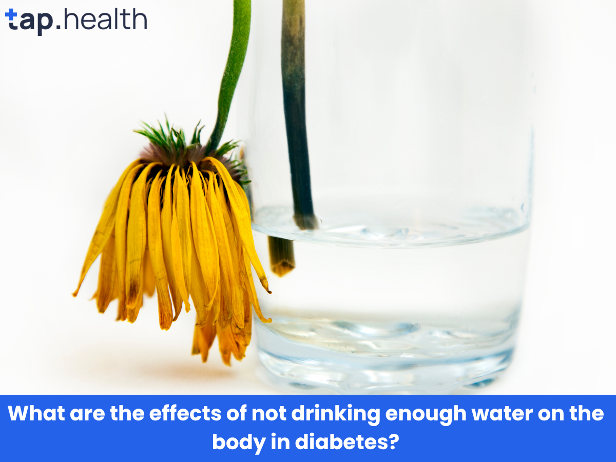 What are the effects of not drinking enough water on the body in diabetes