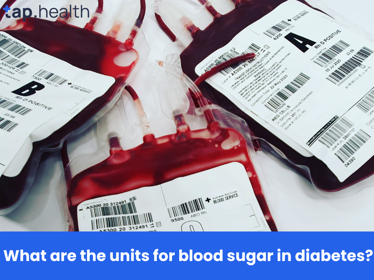 What are the units for blood sugar in diabetes