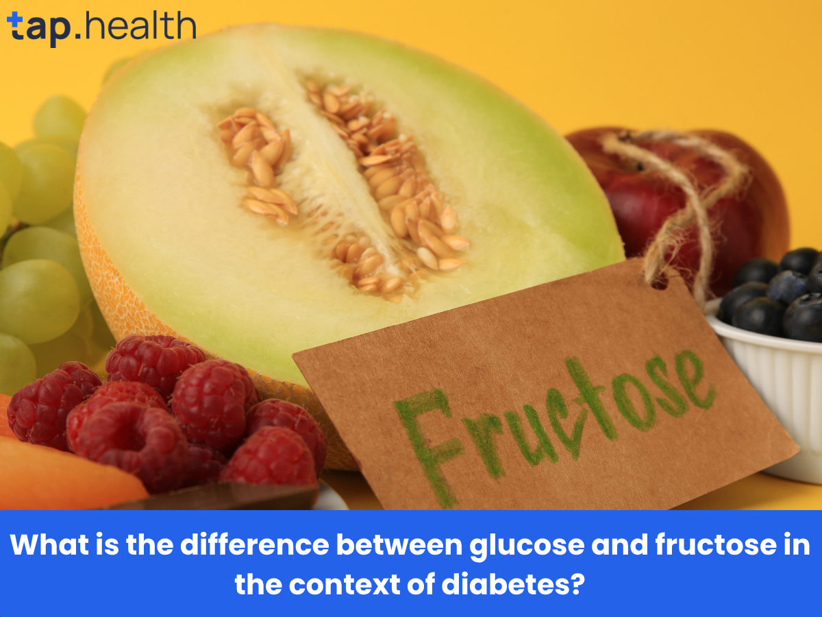 What is the difference between glucose and fructose in the context of diabetes